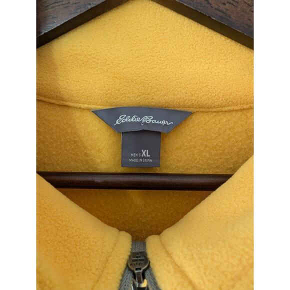Eddie Bauer Mens Fast Fleece 100 1/4-Zip Pullover Sweater Size XL Marigold‎ New - Picture 6 of 10
